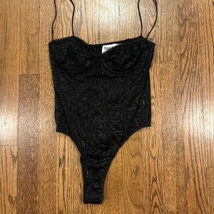 Princess Polly black lace cheetah Bodysuit size 4